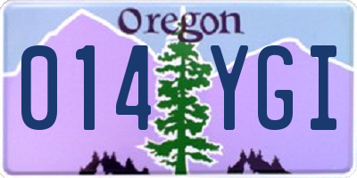 OR license plate 014YGI