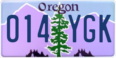 OR license plate 014YGK