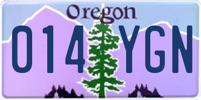 OR license plate 014YGN