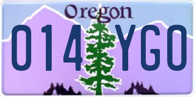 OR license plate 014YGO