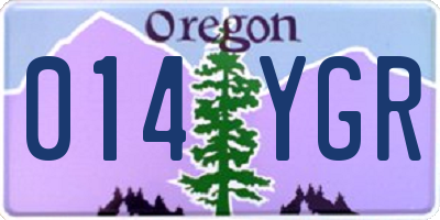 OR license plate 014YGR