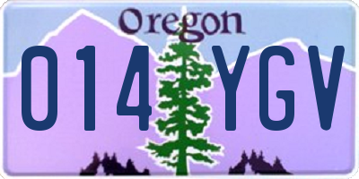 OR license plate 014YGV