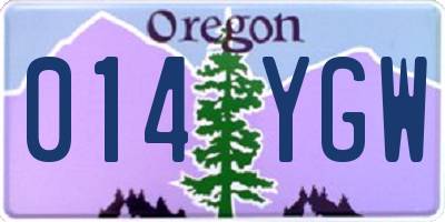 OR license plate 014YGW