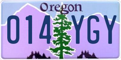OR license plate 014YGY