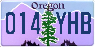OR license plate 014YHB