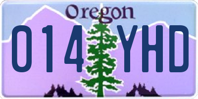 OR license plate 014YHD