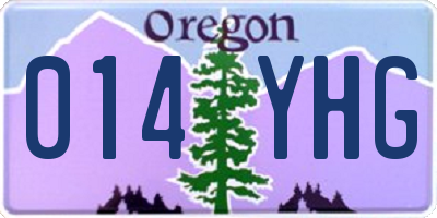 OR license plate 014YHG