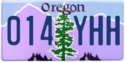 OR license plate 014YHH