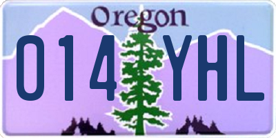 OR license plate 014YHL