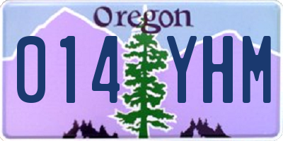 OR license plate 014YHM