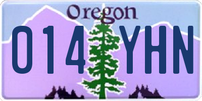 OR license plate 014YHN