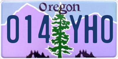 OR license plate 014YHO