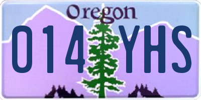 OR license plate 014YHS