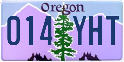 OR license plate 014YHT