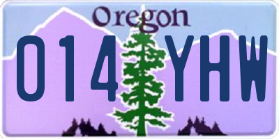 OR license plate 014YHW