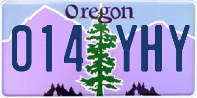 OR license plate 014YHY