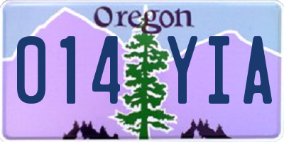 OR license plate 014YIA