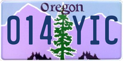 OR license plate 014YIC