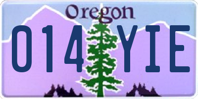 OR license plate 014YIE