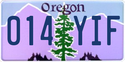 OR license plate 014YIF