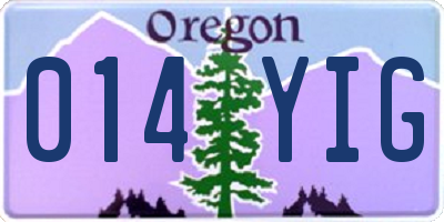 OR license plate 014YIG