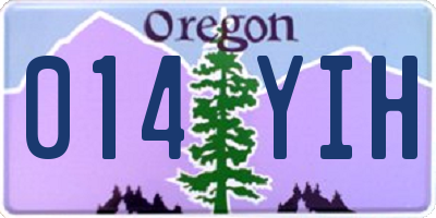 OR license plate 014YIH