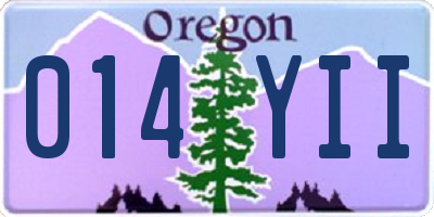 OR license plate 014YII