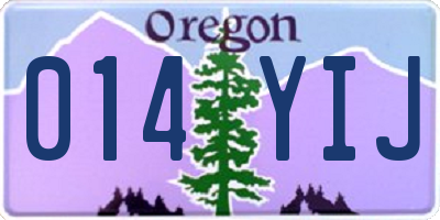 OR license plate 014YIJ