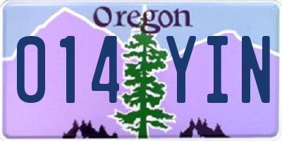 OR license plate 014YIN
