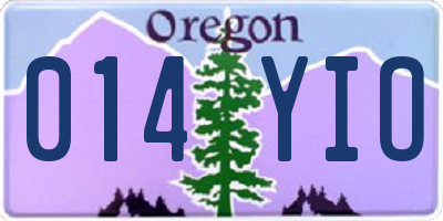 OR license plate 014YIO