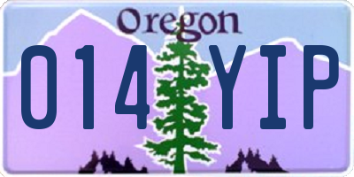 OR license plate 014YIP