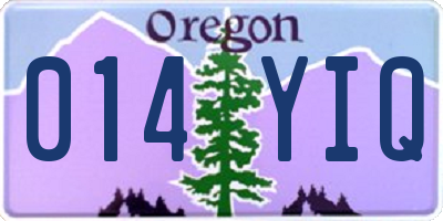 OR license plate 014YIQ