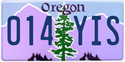 OR license plate 014YIS