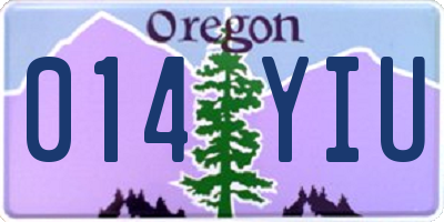 OR license plate 014YIU