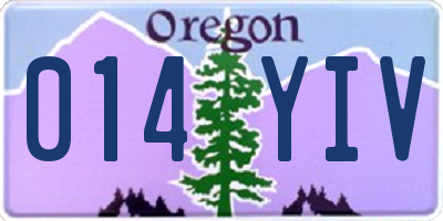 OR license plate 014YIV