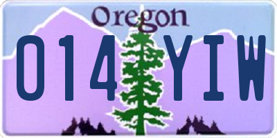 OR license plate 014YIW