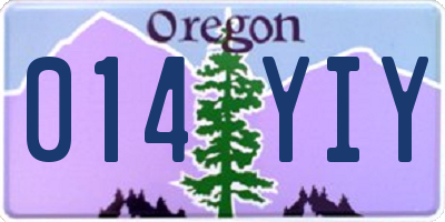 OR license plate 014YIY