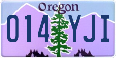 OR license plate 014YJI