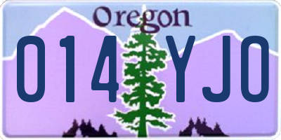 OR license plate 014YJO