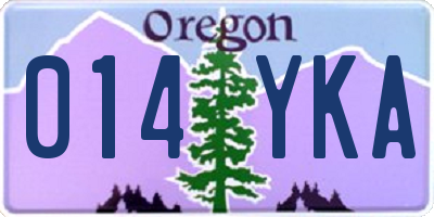 OR license plate 014YKA
