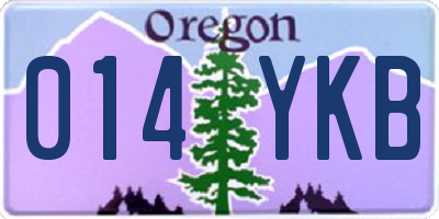 OR license plate 014YKB