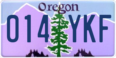 OR license plate 014YKF