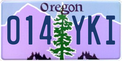 OR license plate 014YKI