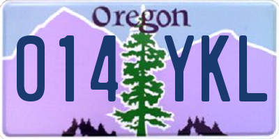 OR license plate 014YKL
