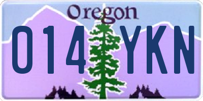 OR license plate 014YKN