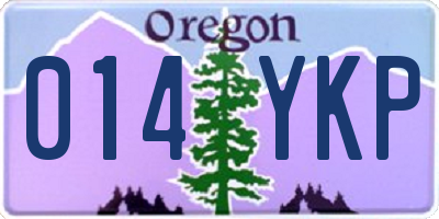 OR license plate 014YKP