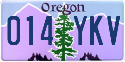 OR license plate 014YKV