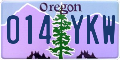 OR license plate 014YKW
