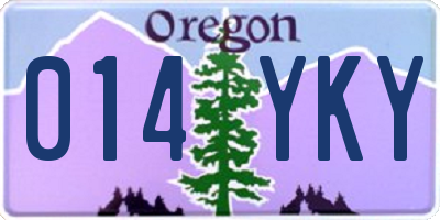 OR license plate 014YKY