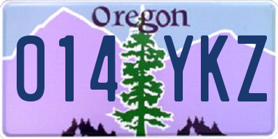 OR license plate 014YKZ